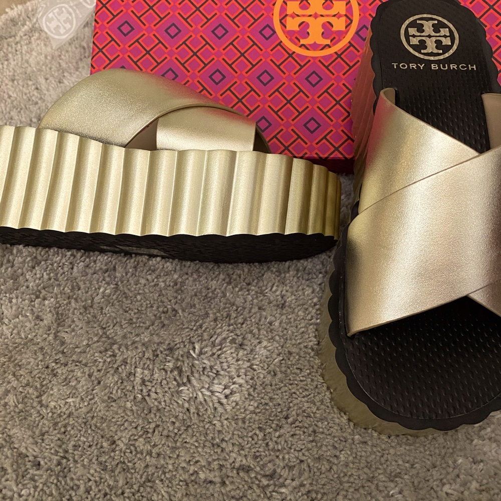 Tory Burch  Scallop Wedge Flip Flops